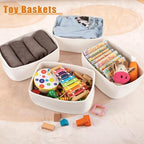 OIAHOMY 4 PACK 12L Storage Baskets for Organizing Storage Bins White - Image 2
