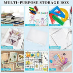 PerKoop 6 Pcs Clear Paper Storage Box,12.4 x 9.84 x 1.18 Inches,White - Image 5