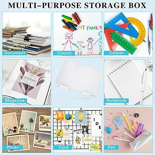 PerKoop 6 Pcs Clear Paper Storage Box,12.4 x 9.84 x 1.18 Inches,White - Image 5