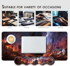 Large Keyboard Mouse Pad Set, Extended Mouse Pad+Keyboard Wrist Rest Support, Memory Foam Ergonomic Easy Typing, 4Pcs (31.5×11.8 in) Desk Pad Set for Office Home,Retro Train - Image 7