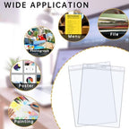 AKONEGE 12PCS Hard Sheet Protectors 8.5 x 11 Waterproof Resealable Zip Paper Page Protectors Clear Rigid Plastic Sleeves for Photos Certificate, Heavy Duty Document Holder Wall Sign Holder, Vertical - Image 7