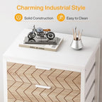 Tribesigns 5-Drawer File Cabinet, Wood Mobile Storage Unit, Beige & White - Image 5