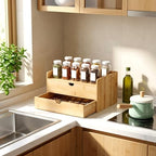Bamboo Desk Organizer with Drawers, Desktop Storage for Office Supplies - Image 5