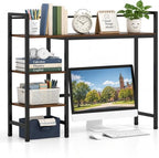 POWERSTONE Desktop Bookshelf for Monitors up to 27", Rustic Brown - Image 3