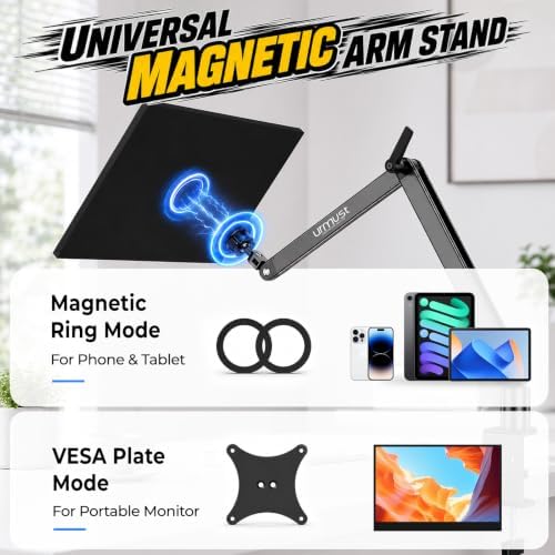 Urmust Magnetic iPad Mount, Desk Stand for Tablets & Portable Monitors M - Image 2