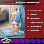 AIDEA Microfiber Cleaning Cloth,150PK, Blue Shop Towels, Shop Rags 12"×12" - Image 3