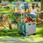 76L Folding Utility Cart Portable Rolling Crate Handcart Shopping Collapsible Tool Box with Stair Climbing Wheels,Hidden Lid,2 Rotate Wheels,for Grocery,Shopping,Office,Storage(White) - Image 3