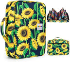 YOUSHARES 300 Slots Color Pencil Case - Pencil Holder with Handy Wrap & Zipper, Multilayer Holder for Prismacolor Colored Pencils & Gel Pen (Sunflower) by YOUSHARES