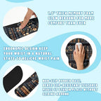 Bookshelf Desk Mat Set Dark Vintage Library Large Mouse Pad with Wrist Rest 4in1 Desk Mat for Desktop Ergonomic Computer Desk Arm Wrist Anti-Slip Computer Ergonomic Mouse Pad Home Office Gaming - Image 3