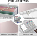 Fireproof Accordion File Organizer, Expanding File Folder with 13 Pockets - Image 4
