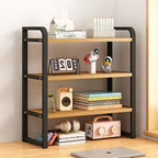 Office Desk Shelf Organizer, Wood Desktop Bookshelf Supplies Storage Rack, Shelf for Top of Desk and Dresser and Cubicle Decor Aesthetic Bookshelf (Black Wood, three Tier 19.69 Lx7.87 Wx22.05 H) by Janebert