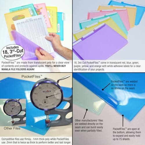 Ultimate Office Step UP File Desktop Organizer Plus 18 Color Poly Folders - Image 4