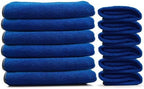 EvaClean Premium Microfiber Cleaning Cloth 16"x16" - Reusable, Washable, Non-Scratch, Microfiber Towels for Cleaning, Dusting, Polishing, High Absorbency & Durability, Blue, 12-Pack - Image 2