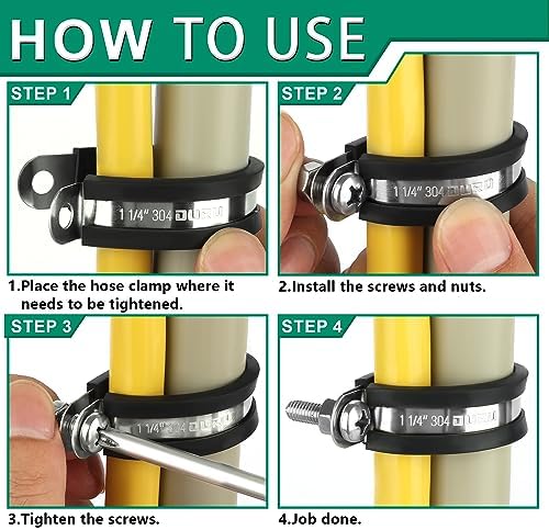 OURU 1-1/2 Inch Cable Clamps, Rubber Coated Insulated Clamps, 50pcs, 38mm - Image 5