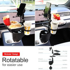 Car Large Cup Holder Expander, 5-in-1 Cupholder Extender with Phone Holder & Swivel and Detachable Snack Food Tray Table for Eating, Travel Essentials for Road Trips for Driver. Model C - Image 3