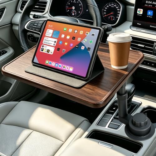 Car Desk for Laptop, 360° Swivel Height-Adjustable Cup Holder Laptop Mount by Unknown