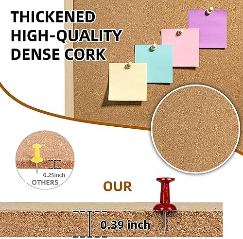 TooCust 24x36 Large Cork Board for Walls with Solid Wood Frame, Premium Double Sided Bulletin Board for Office & Home, Decorative Hanging Pin Notice Board, 1 Pack - Image 2