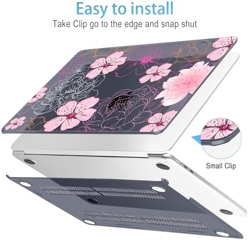 Mektron for 2026/2025/2024/2023 MacBook Air 15 INCH M5 A3448 /M4 A3241 /M3 A3114 /M2 A2941 Case, Printed Plastic Hard Shell Cover with 15.3" Liquid Retina Display Touch ID, Flowers Illustration - Image 5
