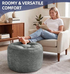 Hobestluk Round Oversized Ottoman Foot Leg Rest Under Desk for Couch - Image 4