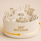 Aesthetic PU Leather Rotating Desk Storage Organizer, Beige by Unknown