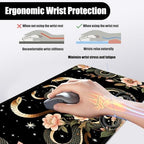 Mouse Pad,Large Desk Mat Set, 4in1 XL Mousepad + Keyboard Wrist Rest+Mouse Wrist Rest+Coaster with Ergonomic Desk Pad for Home Office Table Computer Cover -Aesthetic Snake Floral - Image 5