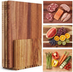 3 Pcs Acacia, Wenge & Rubberwood Chopping Wood Book Cutting Boards Set with Wooden Bookend Holder Book Shaped Solid Wood Cutting Board for Kitchen Fruits Vegetables Meat Fish Cheese Bread by Acellegic