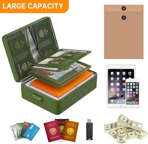 DocSafe 5200°F Fireproof Document Organizer Box with Lock, Green (Soft) - Image 6