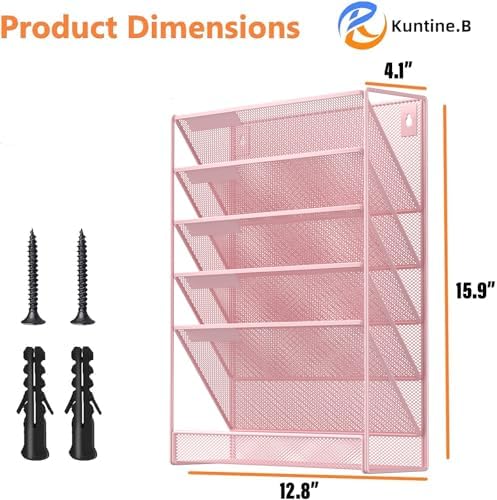 Kuntine.B Wall File Organizer Office Hanging Magazine Holder Wall File Organizer for Office Home - Image 2