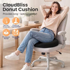 CloudBliss Donut Pillow Stadium Seat Cushion for Tailbone Pain Relief and Hemorrhoids, Memory Foam Seat Chair Cushion, Portable Seat Cushions for Bleachers, Car, Home & Office - Image 5