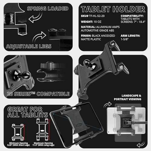 Tackform Tablet Holder for Microphone Stand - Pro Grade, Lightweight, Anti-Slip Mic Stand Mount Ideal for Musicians, Live Performers, Studio Recording | Compatible with iPad Mini/Air/Pro, Galaxy, More - Image 3