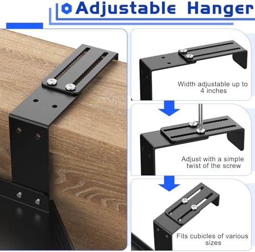 11in Office Cubicle Corner Shelf with Hooks Cubical Shelf Hanging - Image 7