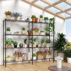 4 Tier Storage Racks Shelving, Heavy Steel Pantry Shelves, Adjustable Wire Shelving Rack, Suitable for Garage, Kitchens, Offices, 58" W x 14" D x 59" H, Black - Image 2