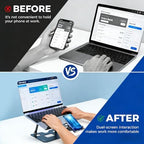 Ergonomic Foldable 2-in-1 Laptop Stand with Phone Holder - Image 3
