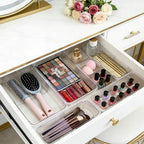 14 PCS Adjustable Clear Drawer Organizer Set - 3-Size Acrylic Storage Boxes for Makeup, Stationery, Kitchen Utensils, Tools & Bedroom Dresser Organization - Image 2