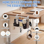 Desk Side Storage Organizer Set Fits Edge 0.2-2.2",Double,White - Image 4