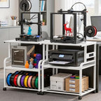 Homieasy 3D Printer Stand with Power Outlet, 23.6" x 23.6", White - Image 3