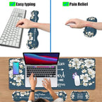 4 in 1 Ergonomic Keyboard Wrist Rest & Mouse Pad Wrist Rest Set,Stay Positive Work Hard and Make It Happen Inspirational Quote Large XXL Gaming Desk Mat with Non-Slip Base for Home Office Study Gaming - Image 6
