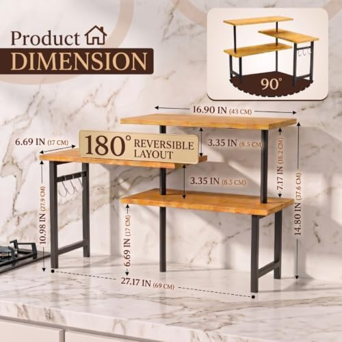 3-Tier Bamboo Corner Organizer Countertop Shelf - Image 2