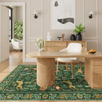 DUKINO 4x6 Area Rug, Non Slip Animal Washable Rug for Living Room, Green - Image 5