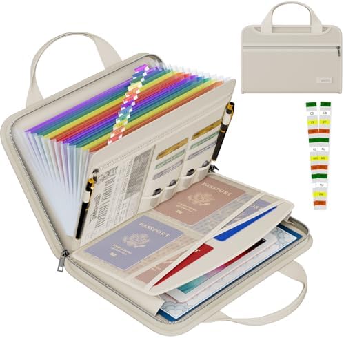Tamfile Accordion File Organizer, Fireproof Expanding File Folder, Beige by Tamfile