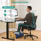 YESHEIN Ergonomic Foot Rest Under Desk At Work, 6 Positions, Bamboo Wood - Image 6