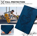 Case for All-New Amazon Kindle Fire HD 8 & 8 Plus Tablet(12th Generation/10th Generation, 2024/2022/2020 Release) 8", Embossed PU Leather Stand Case with with Pen Holder & Card Slots-Dark Blue - Image 5