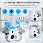 Medical Mobile Trolley Cart 2-Shelf 220 LBS Max Load Rolling Utility Cart - Image 6