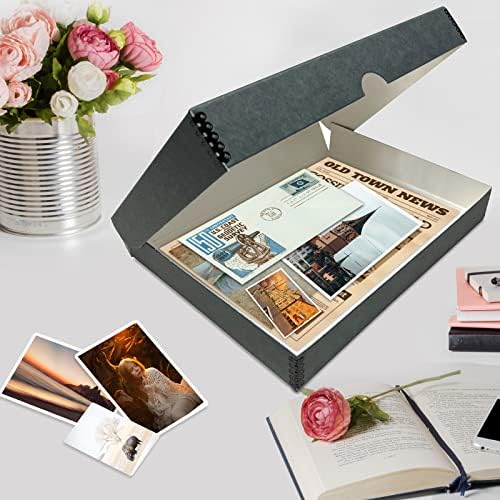 Lineco Clamshell Archival Storage Box, 9.5x12.5x1.75 Inch, Gray, Pack of 2 - Image 5