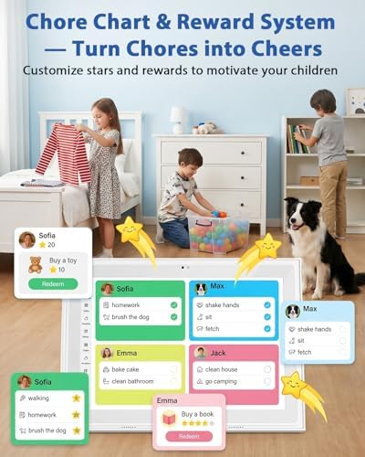 Digital Calendar 12.3 Inch Wall Planner with Video Calling, Smart Interactive Touchscreen with Calendar Sync, Chore Charts, Photo Display, SOS, Wall & Desk Mountable, Great for Organizing Routines - Image 4