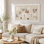 31.5"x48" White Framed Natural Wood Tone Bulletin Board, Pin Board - Image 6