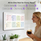 27 Inch Smart Digital Touch Screen Family Calendar, White - Image 5
