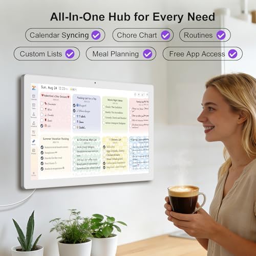 27 Inch Smart Digital Touch Screen Family Calendar, White - Image 5