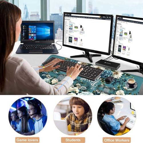 Keyboard Wrist Rest and Mouse Pad with Wrist Support Set Ergonomic Coaster,Memory Foam,Easy Typing Pain Relief,Large XL Desk Mat 31.5"x 11.8",Be Still Floral Bible Verse - Image 7