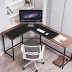 Mydours L-Shape Desk Pad, (38"+38") x13 Large PU Leather Corner Mat,Black - Image 2